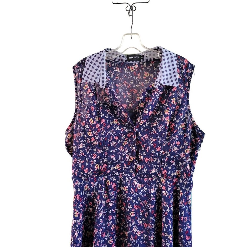 Liza Luxe Floral Chiffon Sundress Dress - Picture 2 of 4